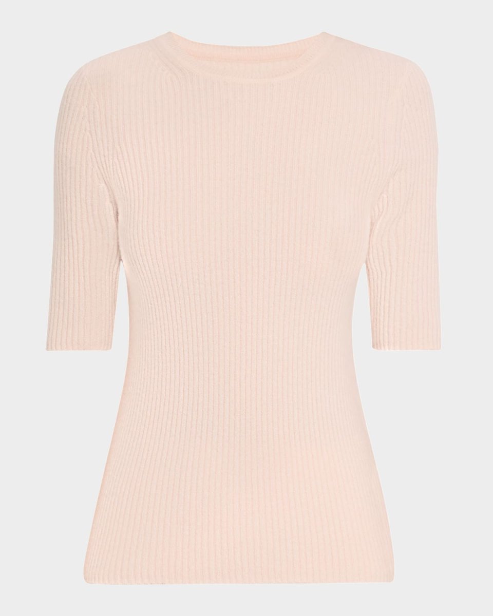 Powder Cashmere Rib-Knit Top